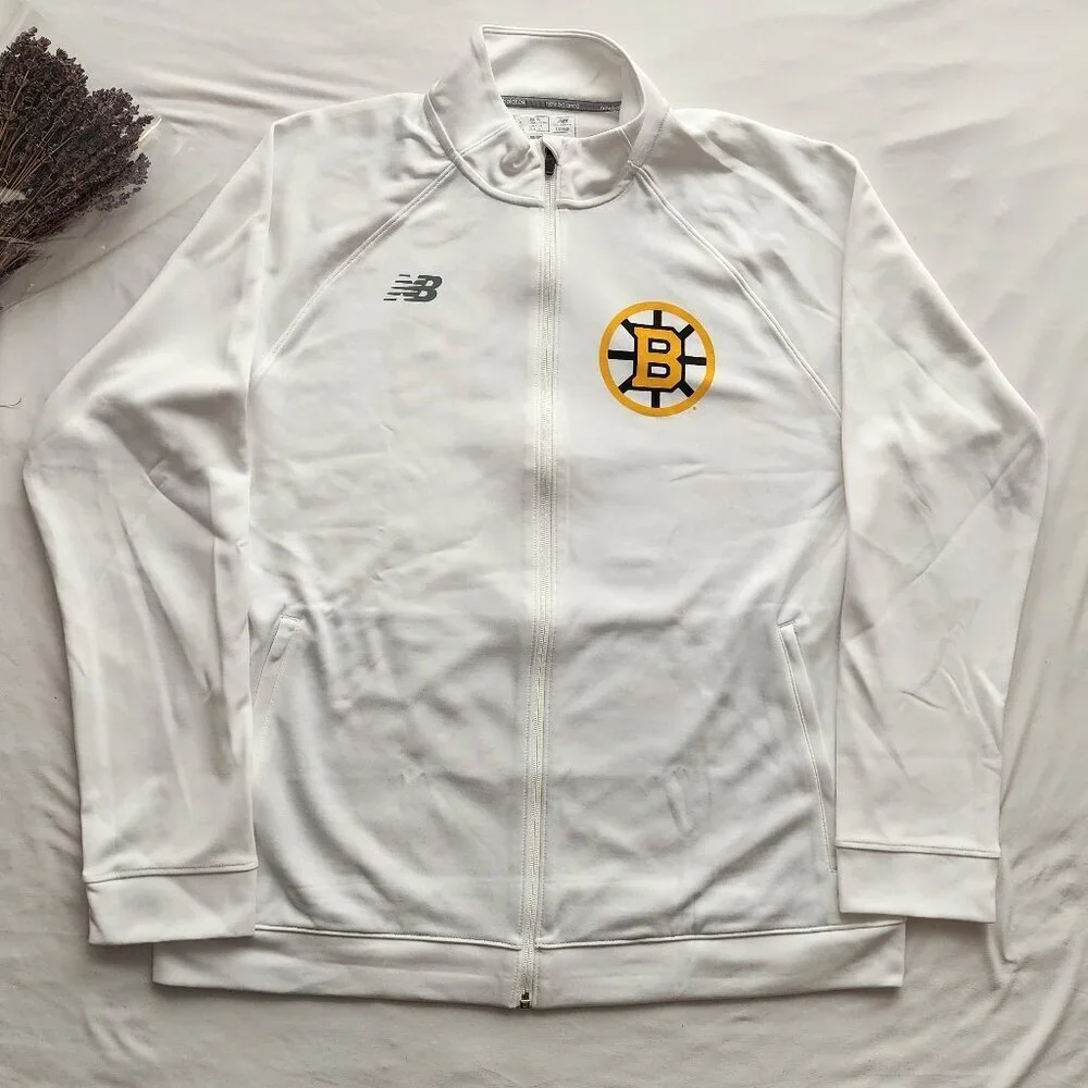 Boston Bruins 100 Centennial White Full Zip Jacket Sweatshirt - Rare